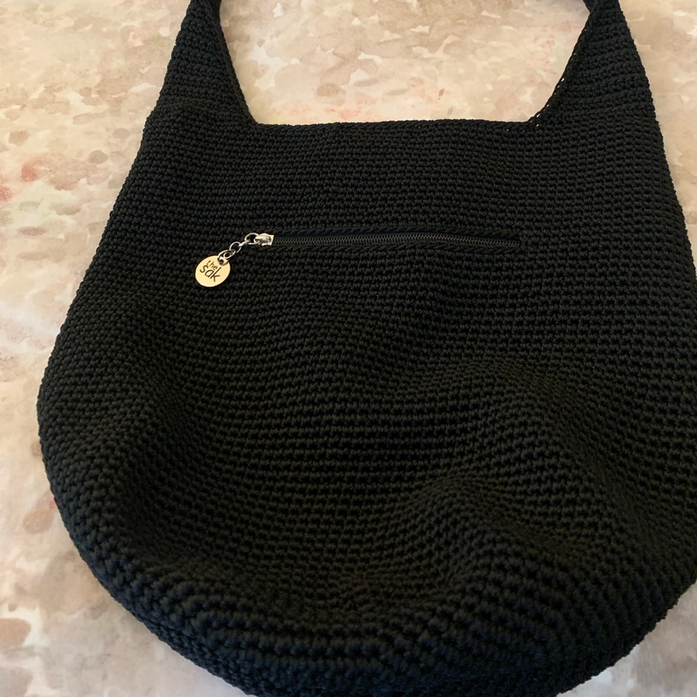 The Sak black crochet handbag